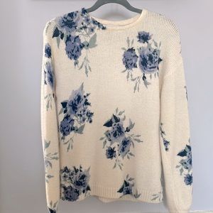 Knox Rose Blue Floral Sweater